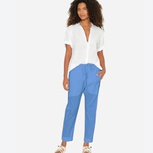 XiRENA Corona Blue Draper Straight Leg Cropped Cotton Pants